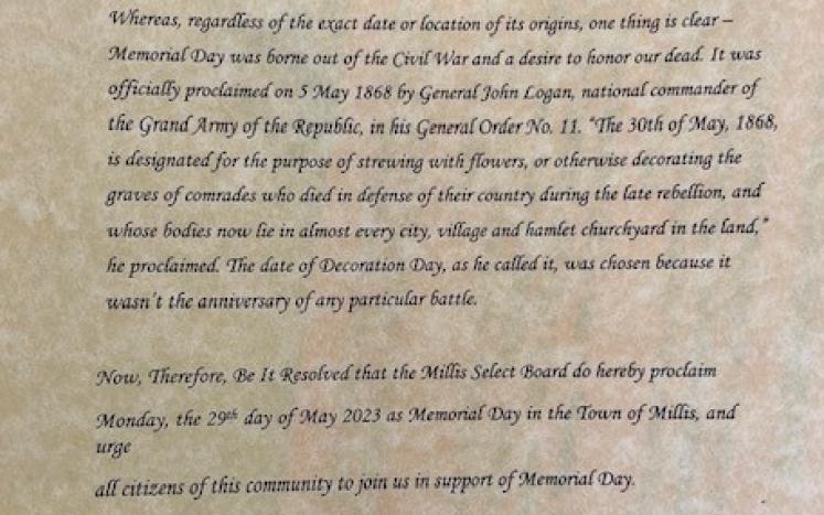Memorial Day Proclamation 2023